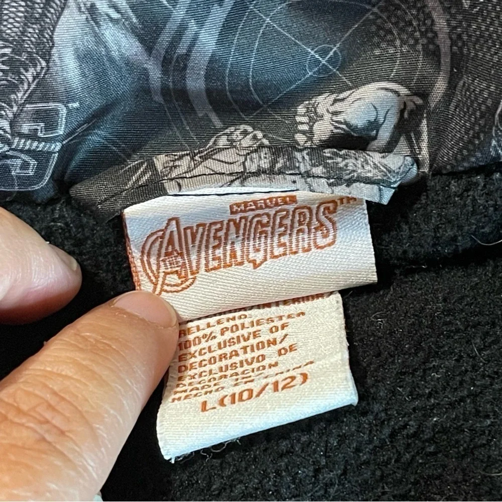 Marvel Avengers Children Jacket Black and Gray Size L 10-12